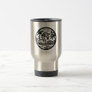 Flamingo Music Paradise - Vibrant Tropical Art Travel Mug