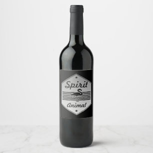 Flamingo My Spirit Animal Flamingo Costume Wine Label