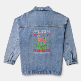 Flamingo  My Spirit Animal Is Poppy Flamingo  Denim Jacket