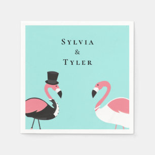 Flamingo Name Wedding Napkin