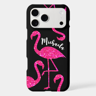 Flamingo neon pink glitter sparkles Personalise