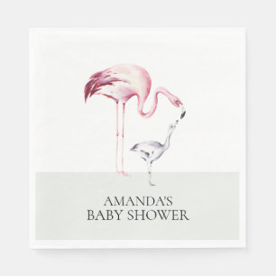 Flamingo Neutral  Baby Shower Paper Napkins
