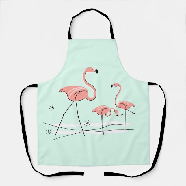 Flamingo Ocean Aqua Trio 2 apron (Front)
