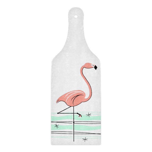 Flamingo Ocean cutting board paddle (Front)