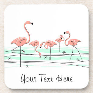 Flamingo Ocean Group Text coasters plastic