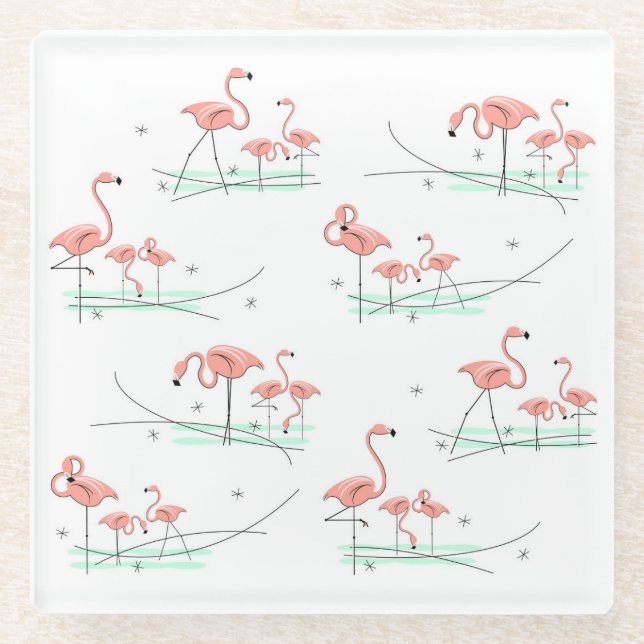 Flamingo Ocean Multi coaster glass (Front)