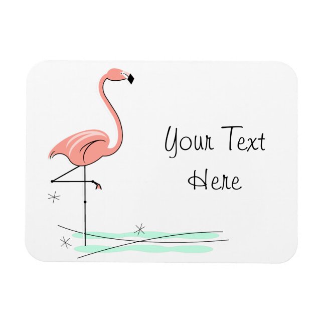 Flamingo Ocean Side Text flexible Magnet (Horizontal)
