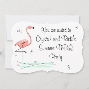 Flamingo Ocean Side 'You are invited' bracket Invitation