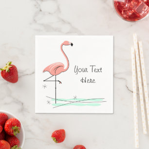 Flamingo Ocean Text paper napkins