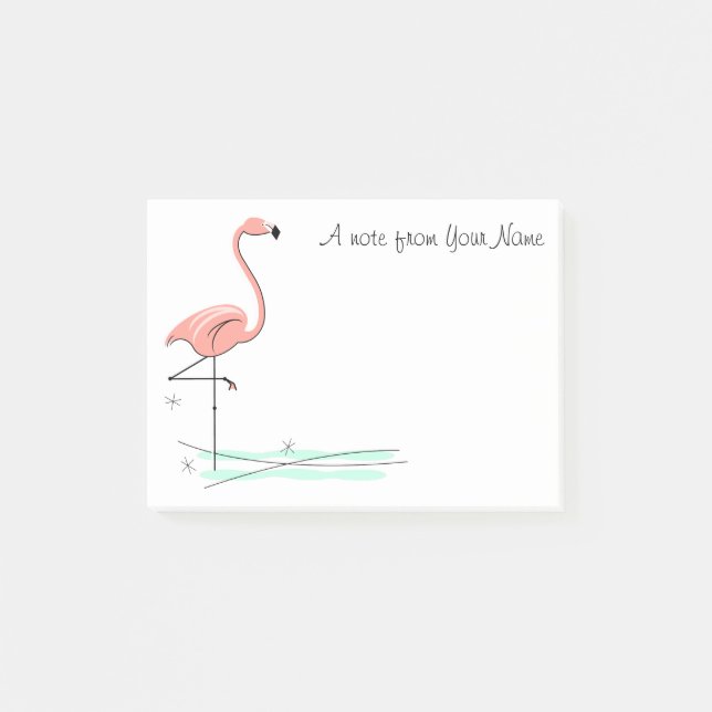 Flamingo Ocean "Text" Post-it Notes (Front)