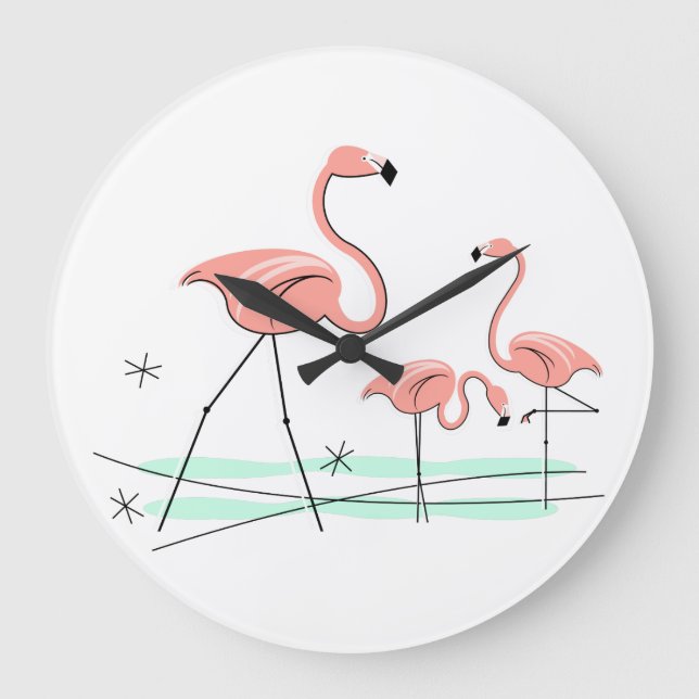 Flamingo Ocean Trio 2 clock round (Front)