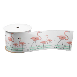 Flamingo Ocean Trio 2 ribbon satin Satin Ribbon