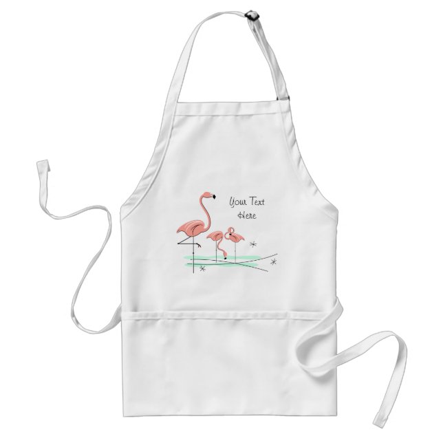 Flamingo Ocean Trio 2 Text apron (Front)
