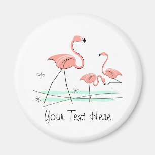 Flamingo  Ocean Trio 2 Text magnet