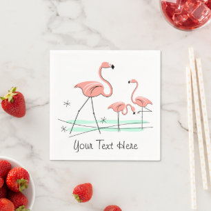 Flamingo Ocean Trio 2 Text paper napkins