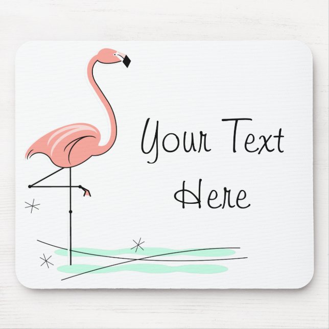 Flamingo Ocean "Your Text" mousepad (Front)