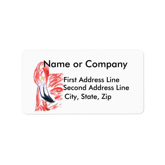 Flamingo Oil Painting Pink Flamingoe drawing Label (Front)