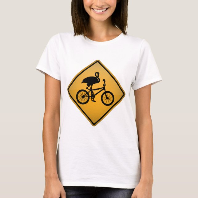 Flamingo on Bicycle T-Shirt (Front)