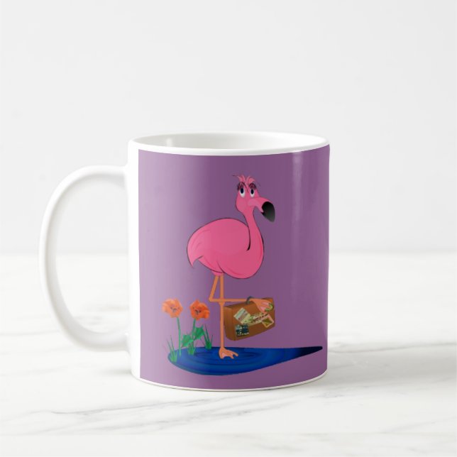 Flamingo on Vacatioin Mug (Left)