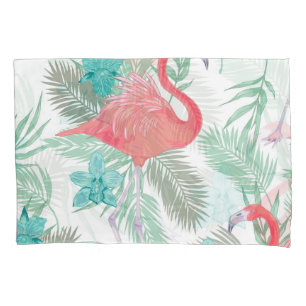 Flamingo, orchid: romantic vintage pattern. pillowcase