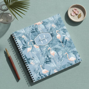 Flamingo Orchid Tropical Pattern Blue ID868 Notebook