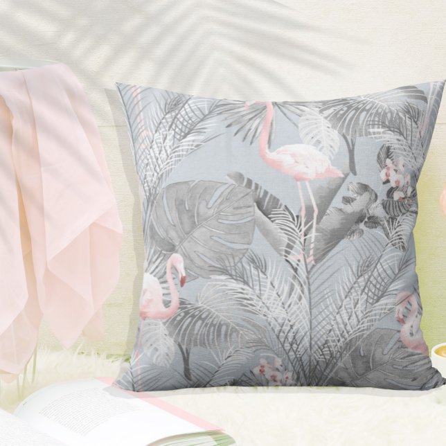 Flamingo Orchid Tropical Pattern Grey ID868 Cushion (Creator Uploaded)