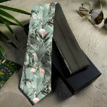 Flamingo Orchid Tropical Pattern Sage ID868 Tie<br><div class="desc">This necktie features a gorgeous pattern of flamingos surrounded by abundant tropical foliage and orchids in sage green and blush pink. The size of this seamless pattern can be reduced to add more flamingos or enlarged and moved to include only your favourites from six different poses. Search ID868 to see...</div>