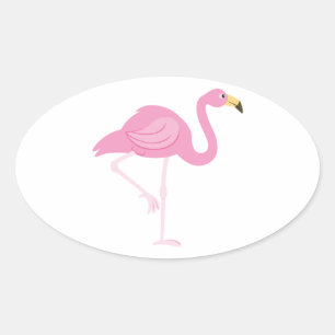 Flamingo Oval Sticker