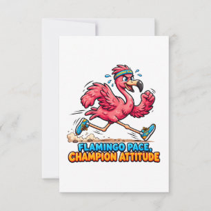 Flamingo Pace Champion Attitude Running Design Thank You Card