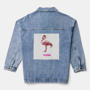 Flamingo painted pink Flamingo Denim Jacket