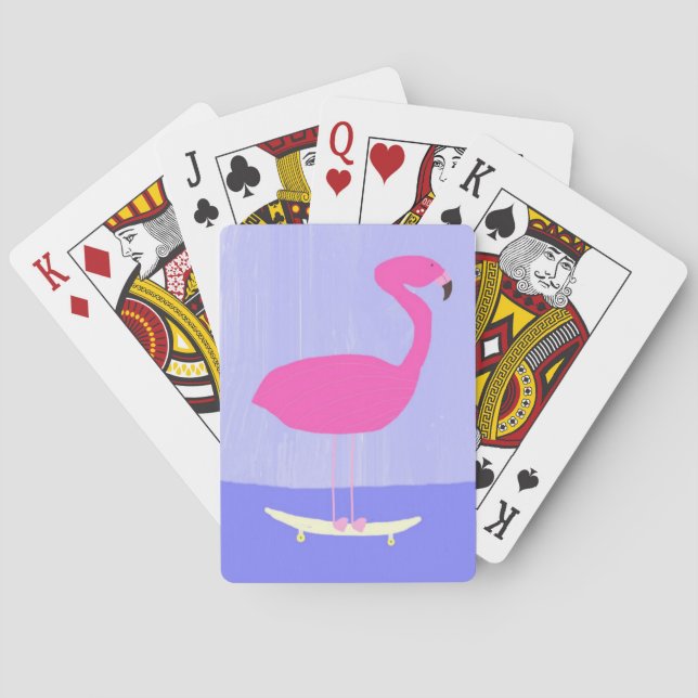 flamingo painting art playing cards (Back)