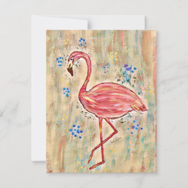 Flamingo Painting Greeting Card Personalise it (Front)