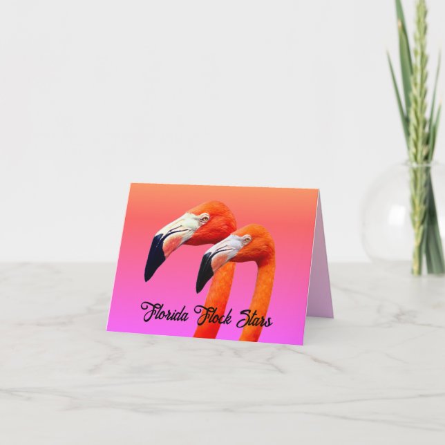 "Flamingo Pair"  Card (Front)