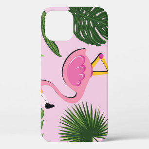 Flamingo Palm Leaves Tropical Design iPhone 12 Case
