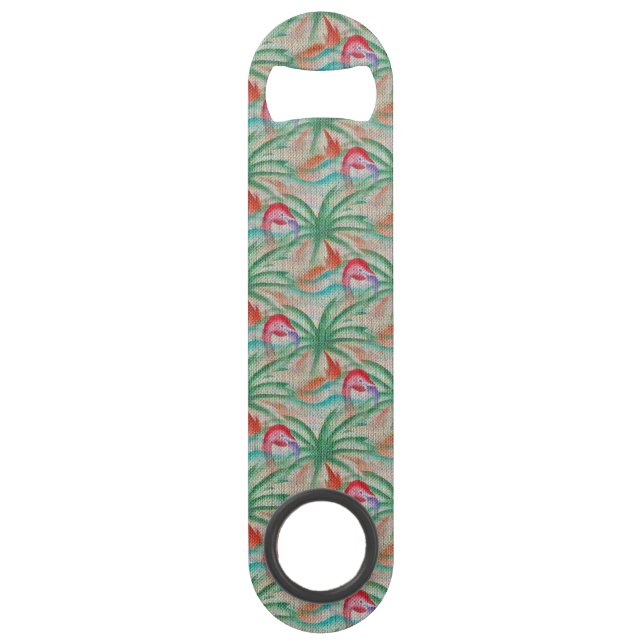 Flamingo Palm Tree Burlap Look (Front)