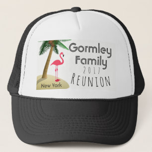 Flamingo Palm Tree Tropical Family Reunion Hat