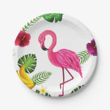Flamingo Paper Party Plates Tableware