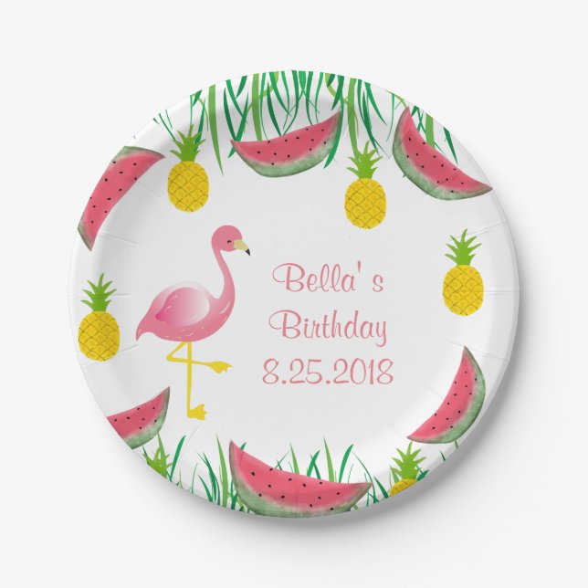 Flamingo Paper Plates (Front)