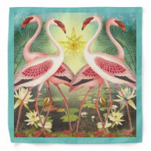 Flamingo Parade Bandanna Adult/Large 22" x 22"
