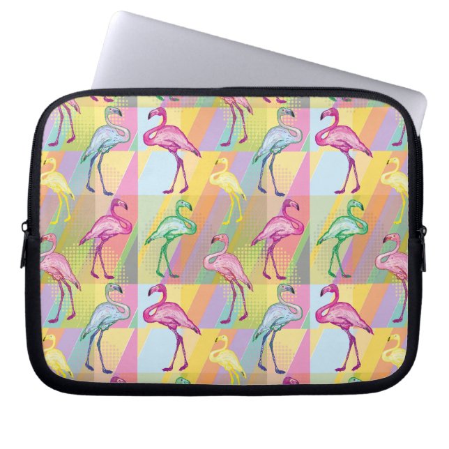 Flamingo Parade Laptop Sleeve (Front)