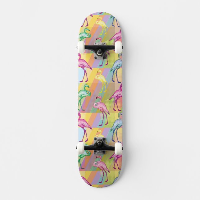 Flamingo Parade Skateboard (Front)