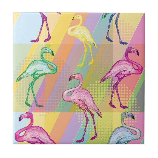 Flamingo Parade Tile (Front)