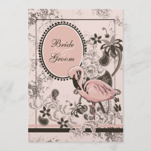 Flamingo Paradise Beach Wedding Invitation