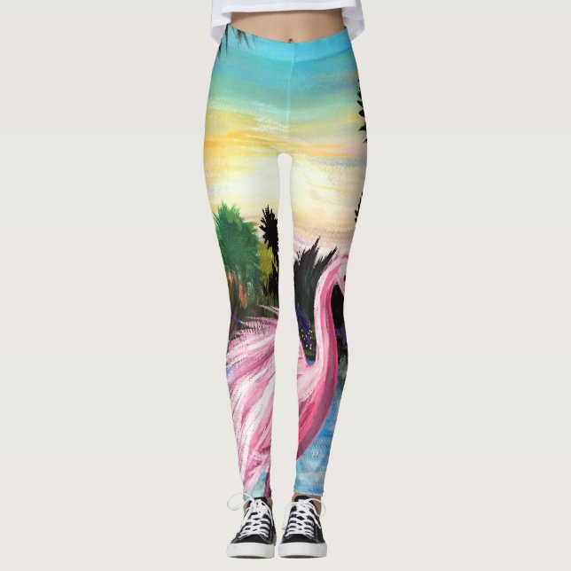 Flamingo Paradise Leggings (Front)