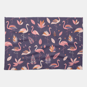 Flamingo Paradise Pattern Tea Towel