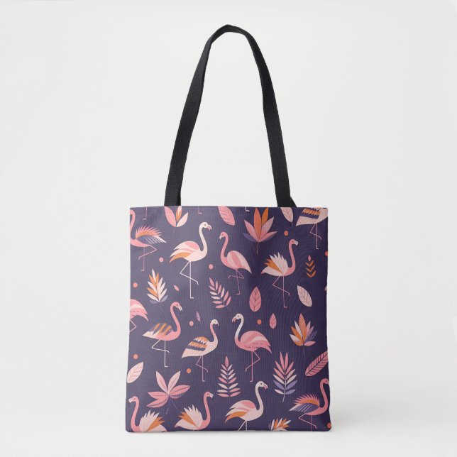 Flamingo Paradise Pattern Tote Bag (Front)