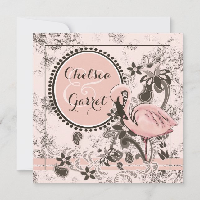 Flamingo Paradise Wedding Invitation (Front)