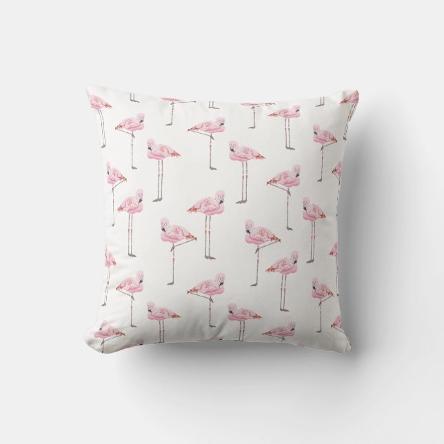 FLAMINGO PARK PINK AND WHITE FLAMINGO Cushion (Front)