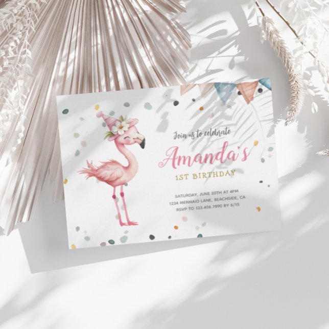 Flamingo Party Animals Pink Birthday Invitation (Creator Uploaded)