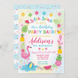 Flamingo Party Birthday Invitation